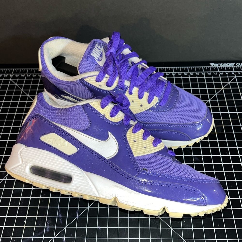 Nike Air Max 90 Sneakers Pure Purple White 325213-511 RARE 🟣 Women’s Size 7 🔥